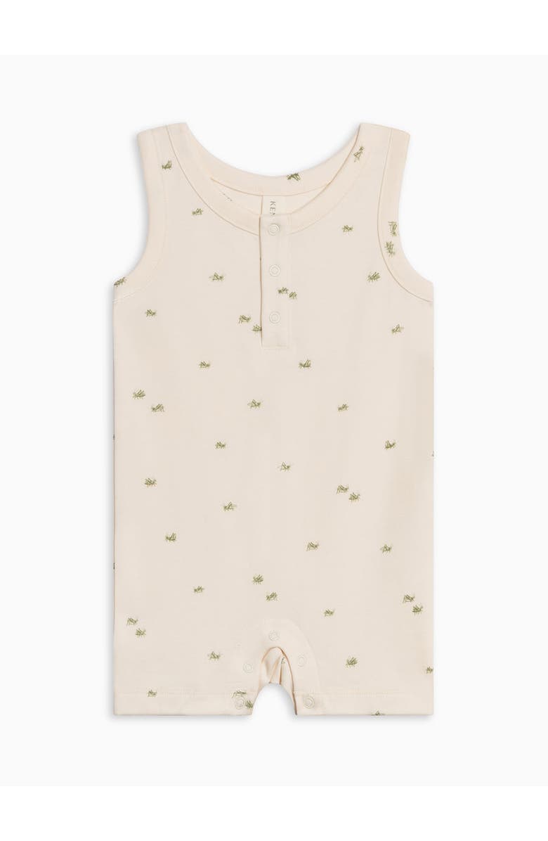 Colored Organics Nile Organic Tank Romper, Alternate, color, Grasshopper / Fern + Mint