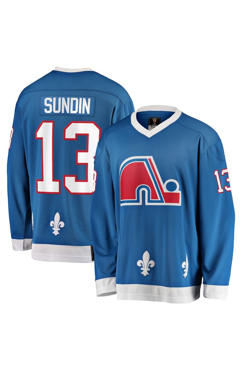 FANATICS Men's Fanatics Branded Mats Sundin Blue Quebec Nordiques Premier Breakaway Retired Player Jersey, Alternate, color, 