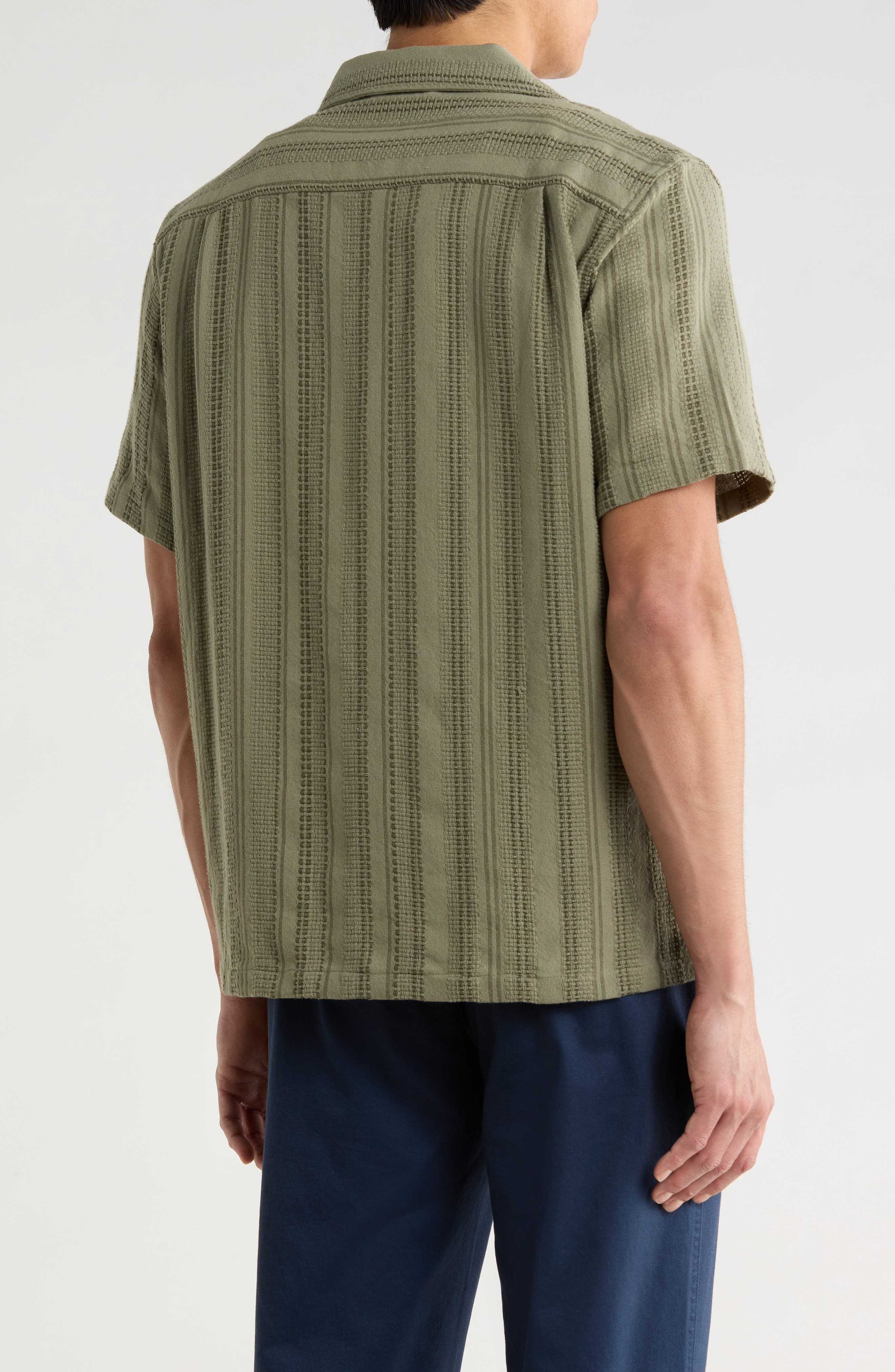 Stripe Cotton Dobby Camp Shirt - image 2