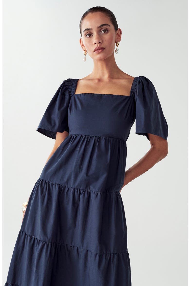 Zelda Tiered Dress, Alternate, color, Navy Blue