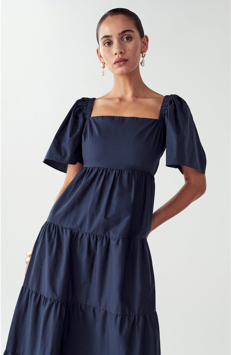 WILLA Zelda Tiered Dress, Alternate, color, Navy Blue