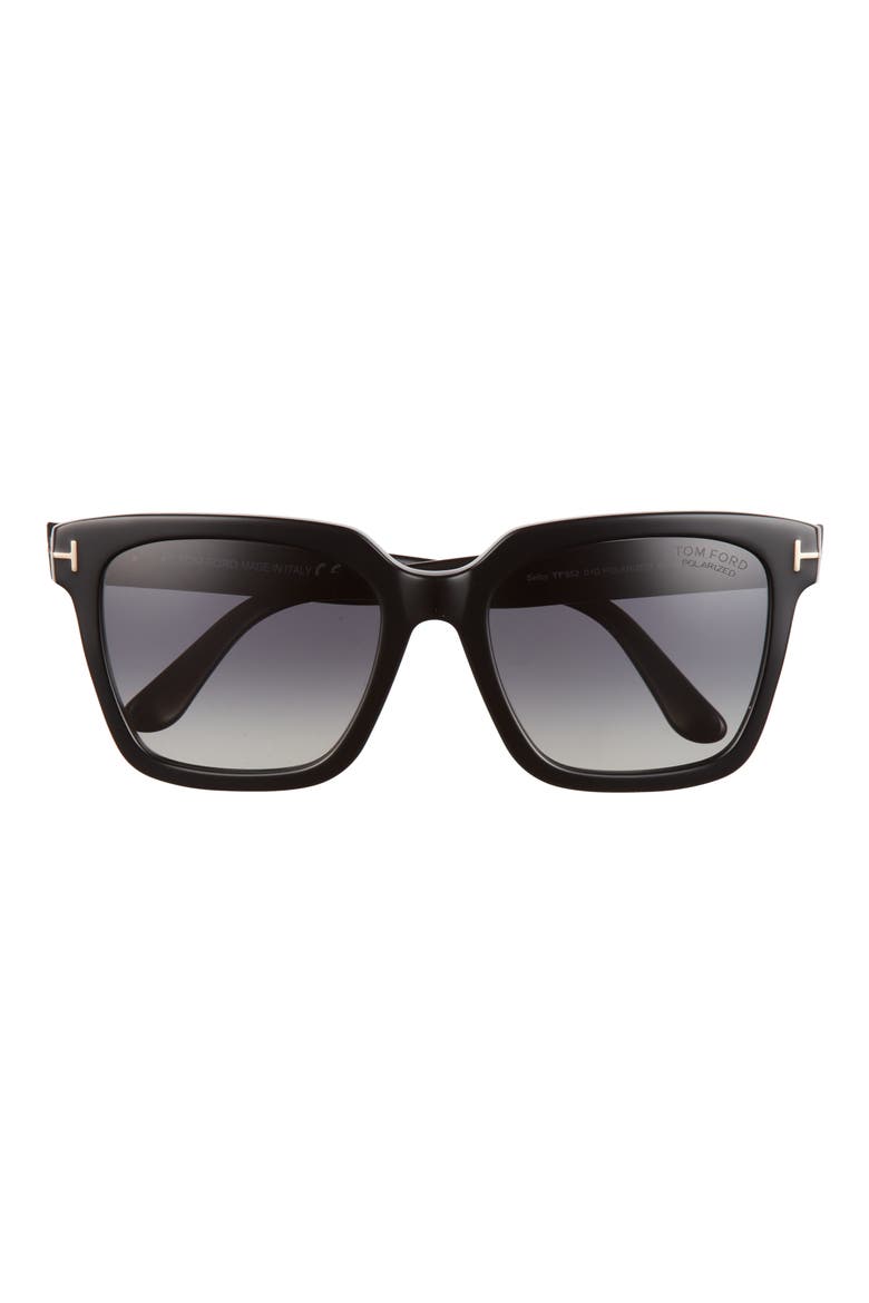 Selby 55mm Square Sunglasses, Main, color, BLACK