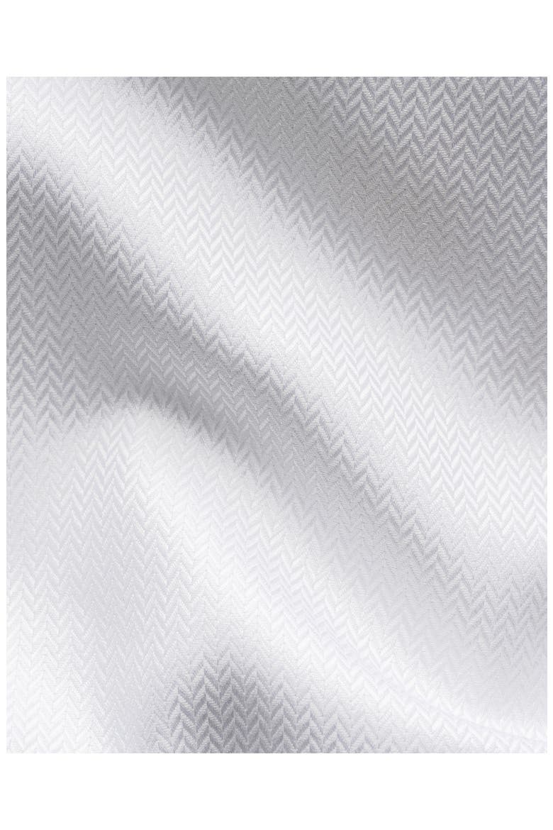 Slim Fit Herringbone Cotton Shirt, Alternate, color, WHITE
