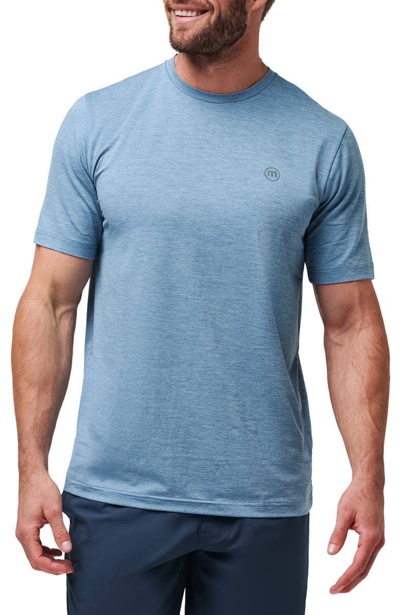 TravisMathew Scenic Vista Logo T-Shirt, Main, color, Heather Copen Blue