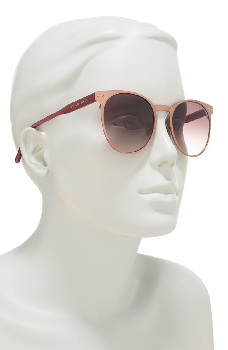 Bottega Veneta 54mm Round Sunglasses, Alternate, color,