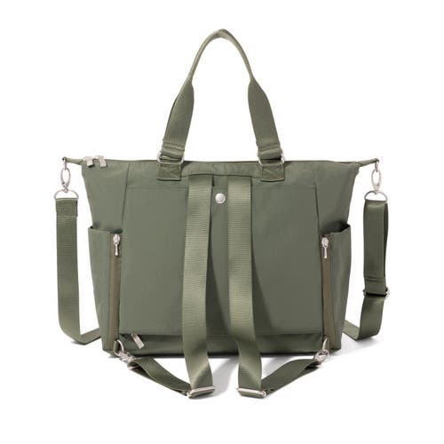 Baggallini Trifecta Convertible Backpack With Rfid Wristlet In Green