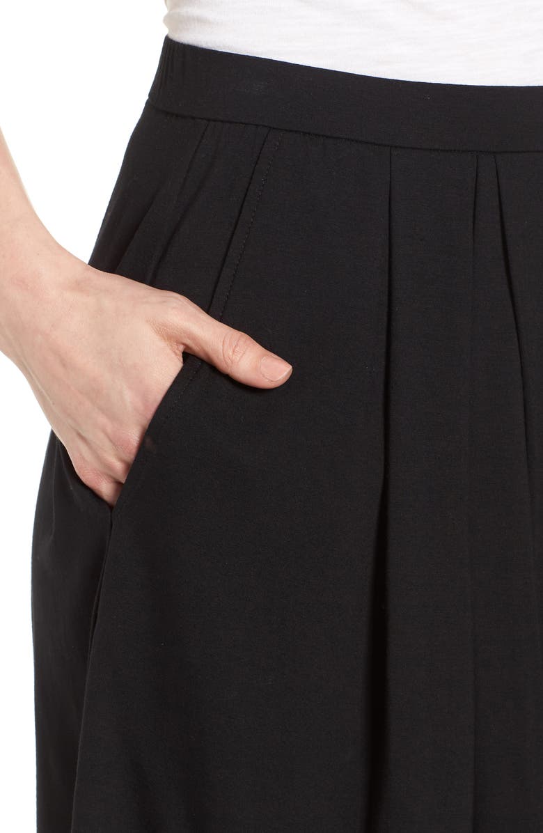 Eileen Fisher Pleated Jersey Walking Shorts, Alternate, color,