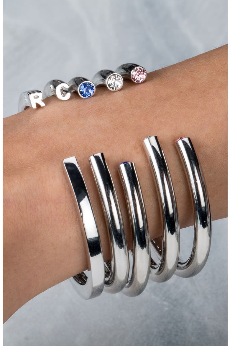 Initial Cuff, Alternate, color, A- SILVER