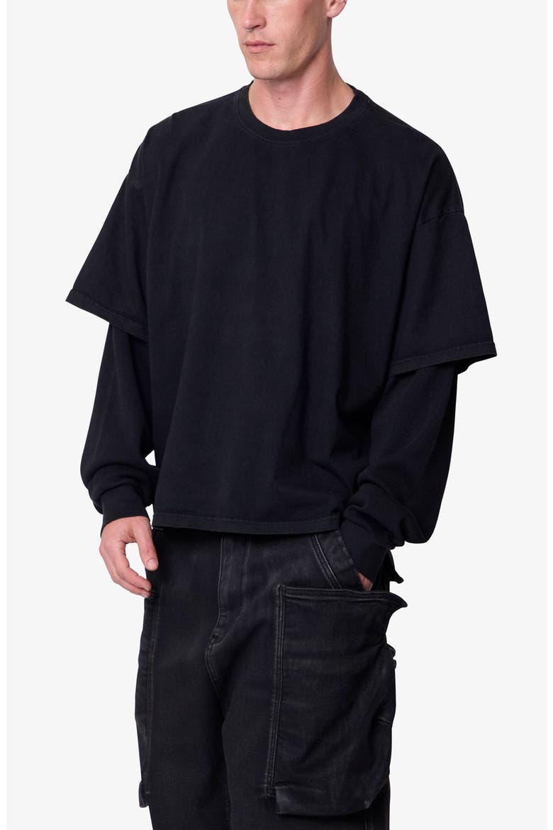 Layered Thermal Long Sleeve T-Shirt, Alternate, color, VINTAGE BLACK