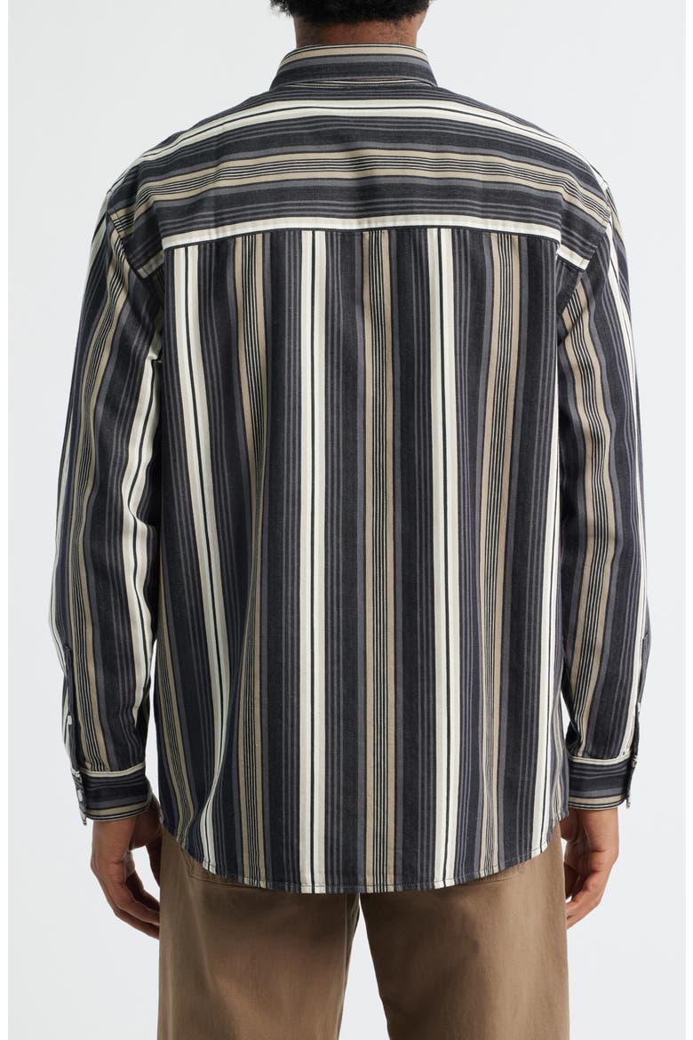 Stripe Cotton Button-Down Shirt, Alternate, color, BLACK MIXED STRIPE