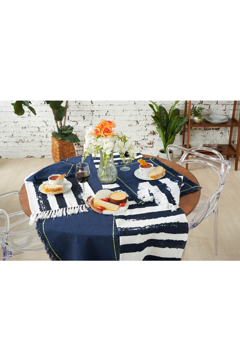 Langley Indigo Table Runner 14" x 72", Alternate, color, Blue