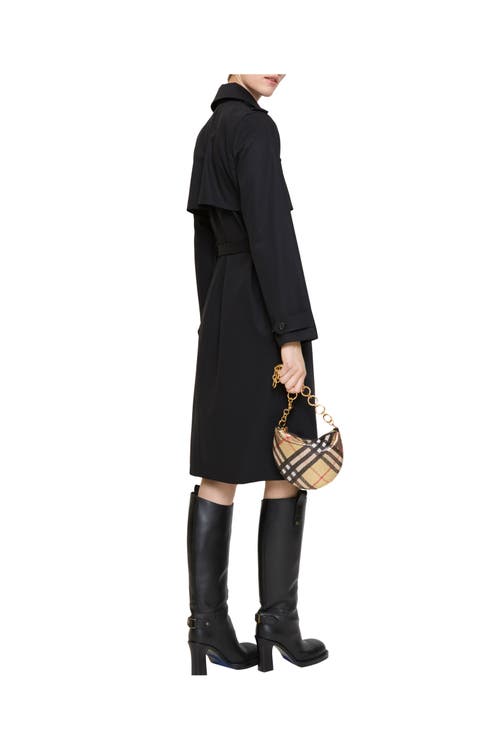 Burberry Wool Trench Dress In Black