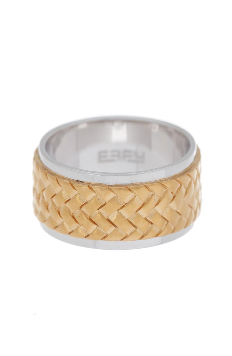 EFFY Sterling Silver & 18K Yellow Gold Woven Design Band Ring - Size 10, Main, color, Silver