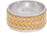 EFFY Sterling Silver & 18K Yellow Gold Woven Design Band Ring - Size 10