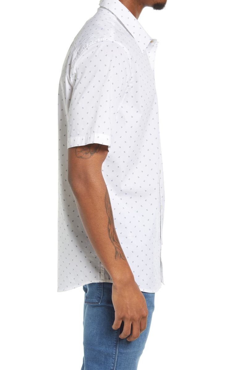 TravisMathew Not Your Best Short Sleeve Button-Up Shirt, Alternate, color, White