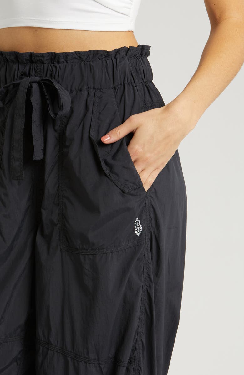 Free People FP Movement Paperbag Waist Pants, Alternate, color, Black