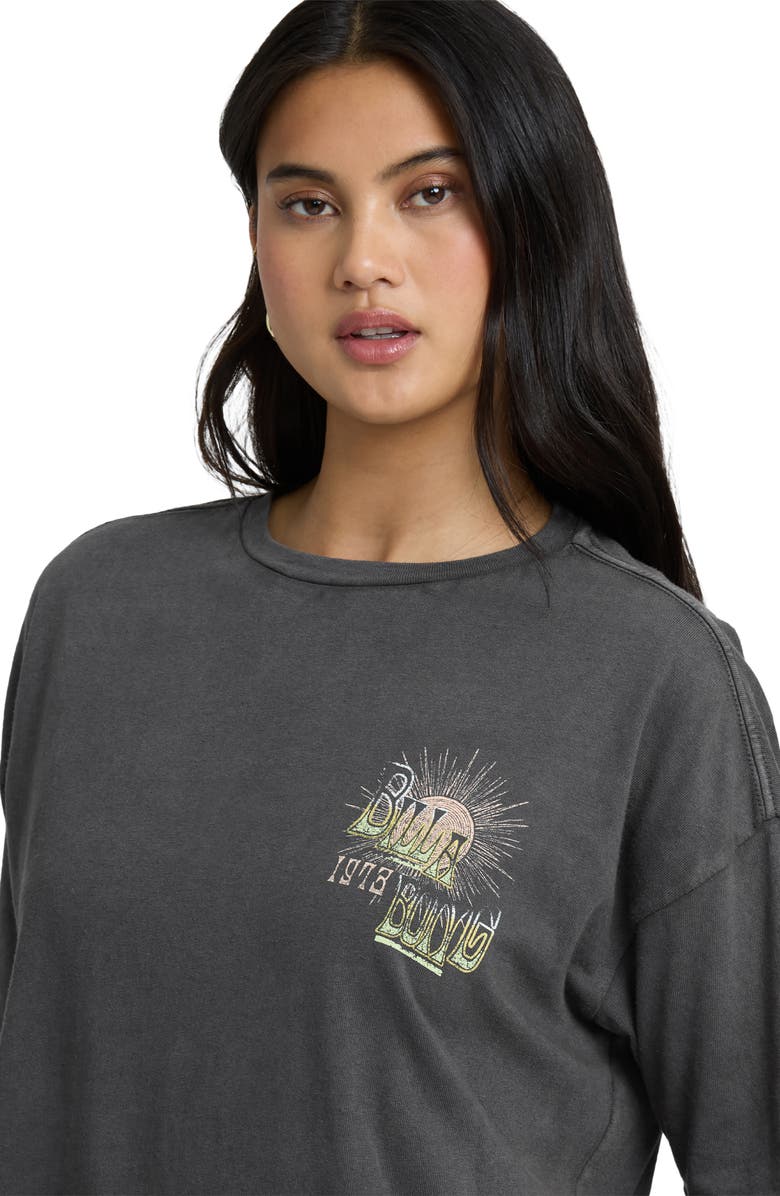Billabong Sun Chasing Oversize Cotton Graphic T-Shirt, Alternate, color, Off Black
