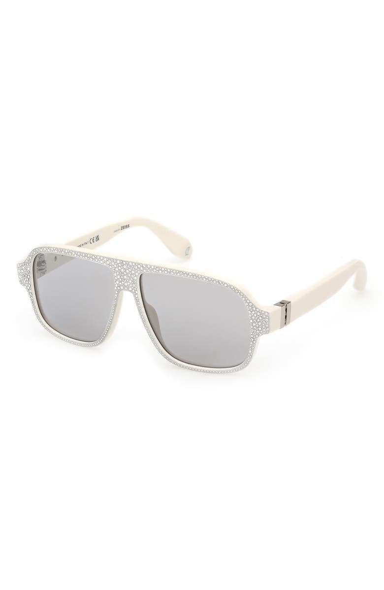 Christian Louboutin 57mm Mirrored Navigator Sunglasses, Alternate, color, 
