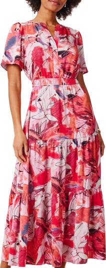 Scribble Bouquet Tiered Maxi Dress