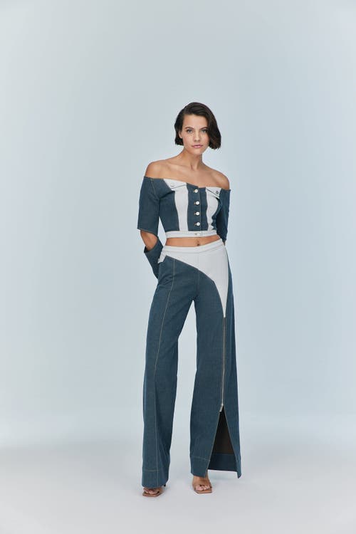 Jendue Monte Wide Leg Denim Jeans In Blue