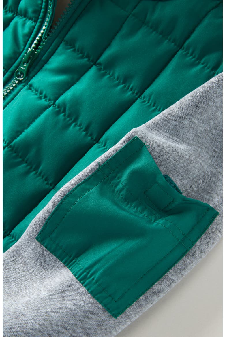 Kids' Summit Crest Mixed Media Jacket, Alternate, color, GREEN POTHOS