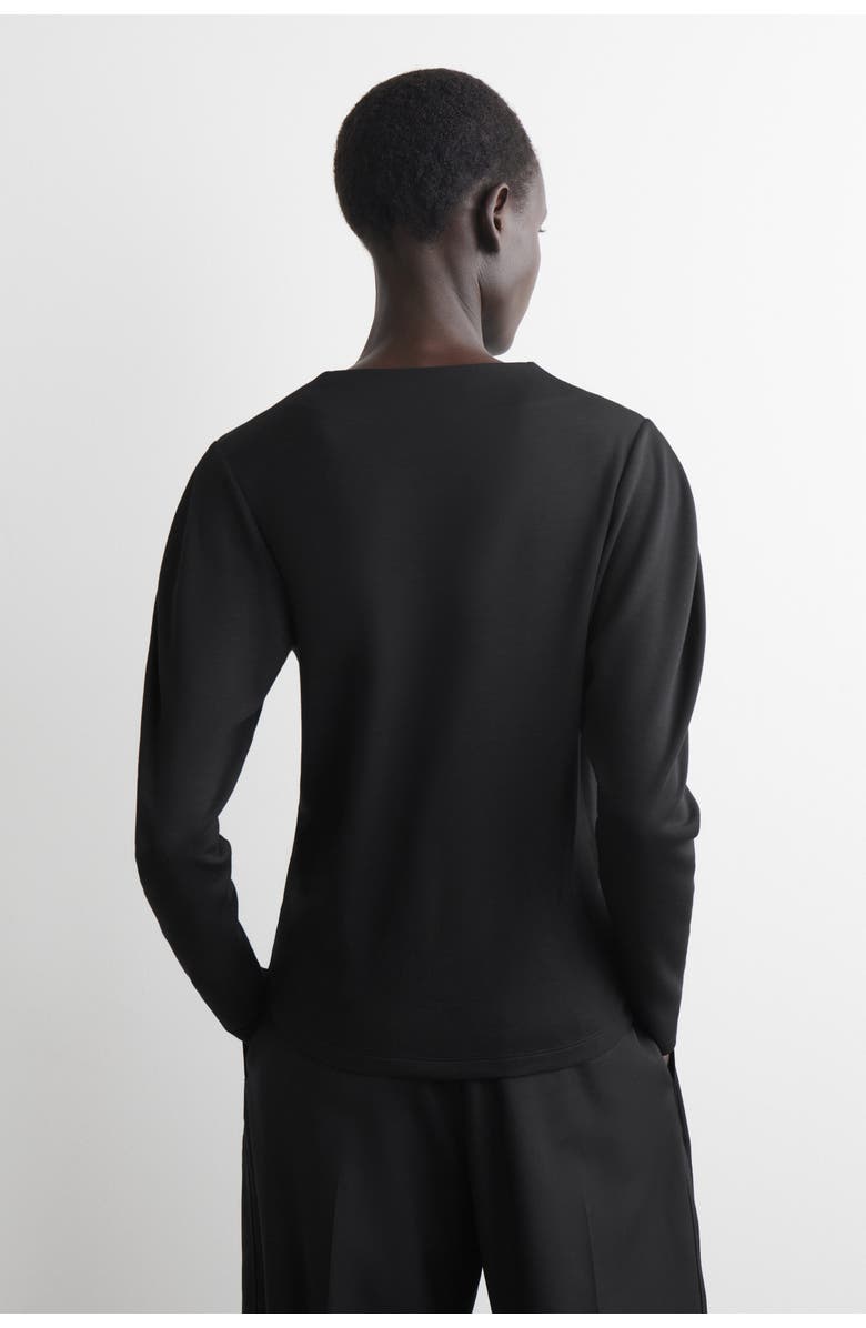 COS Rounded-Sleeve Top, Alternate, color, Black