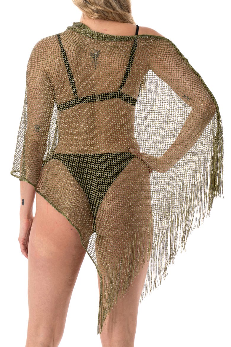 Lurex® Infused Poncho, Alternate, color, OLIVE