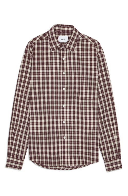 Nn07 Deon 5465 Organic Cotton Button-up Shirt In Red