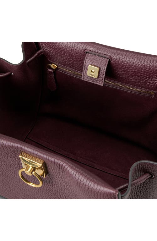 Mulberry Small Iris Leather Top Handle Bag In Burgundy
