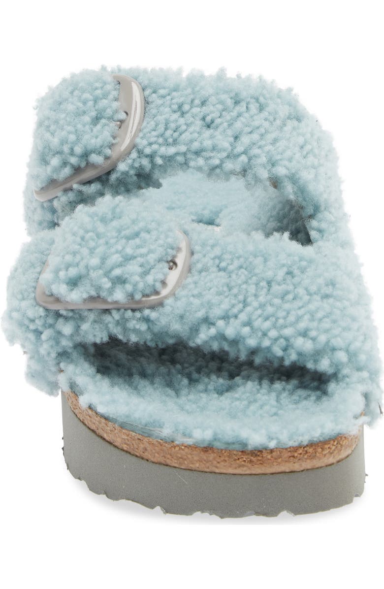 Birkenstock Papillio by Birkenstock Arizona Big Buckle Genuine Shearling Slide Sandal, Alternate, color, Blue