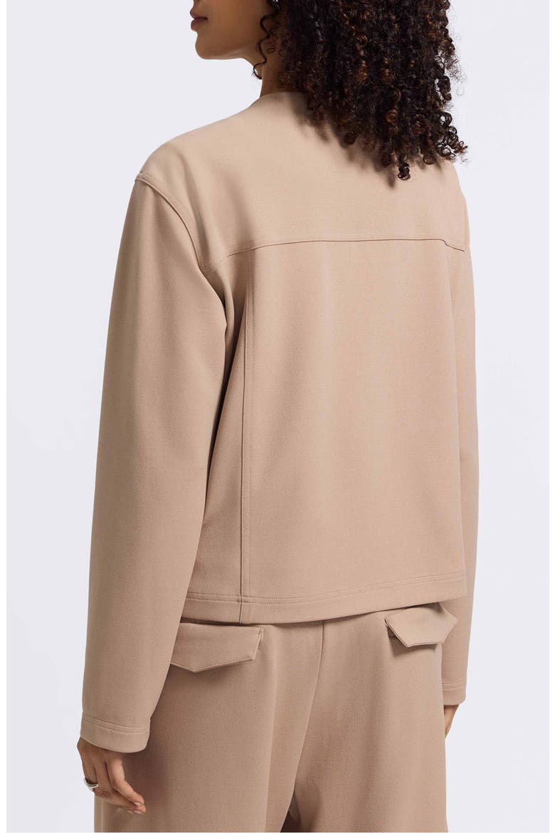 Valerie Crepe Knit Jacket, Alternate, color, KHAKI