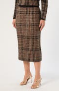 Marina Rinaldi Fiamma Plaid Mohair Blend Knitted Skirt