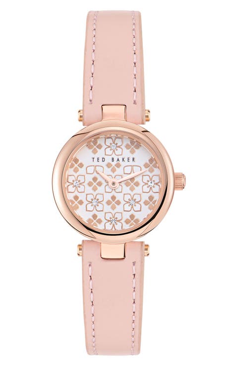 Jolyye Leather Strap Watch, 24mm