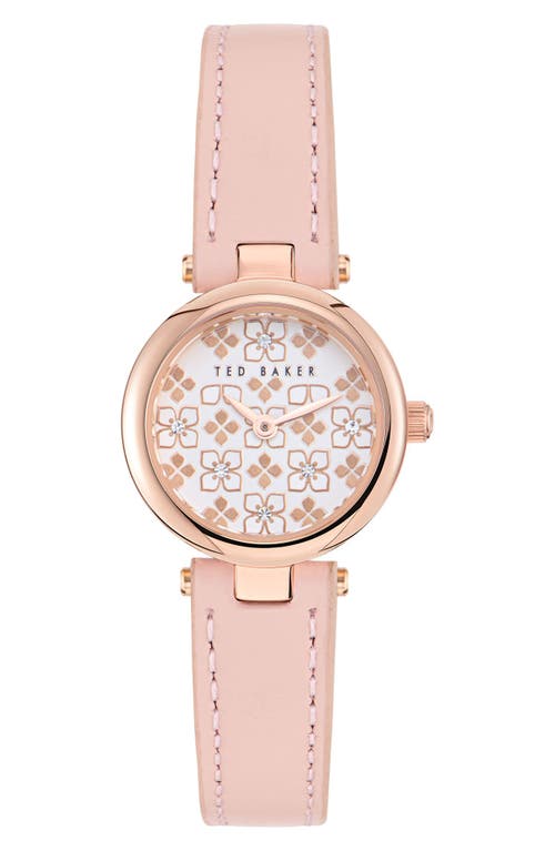 Ted Baker Jolyye Leather Strap Watch, 24mm In Pink