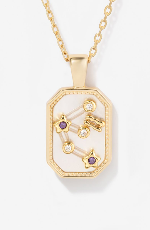 Birthstone Zodiac Charm Necklace