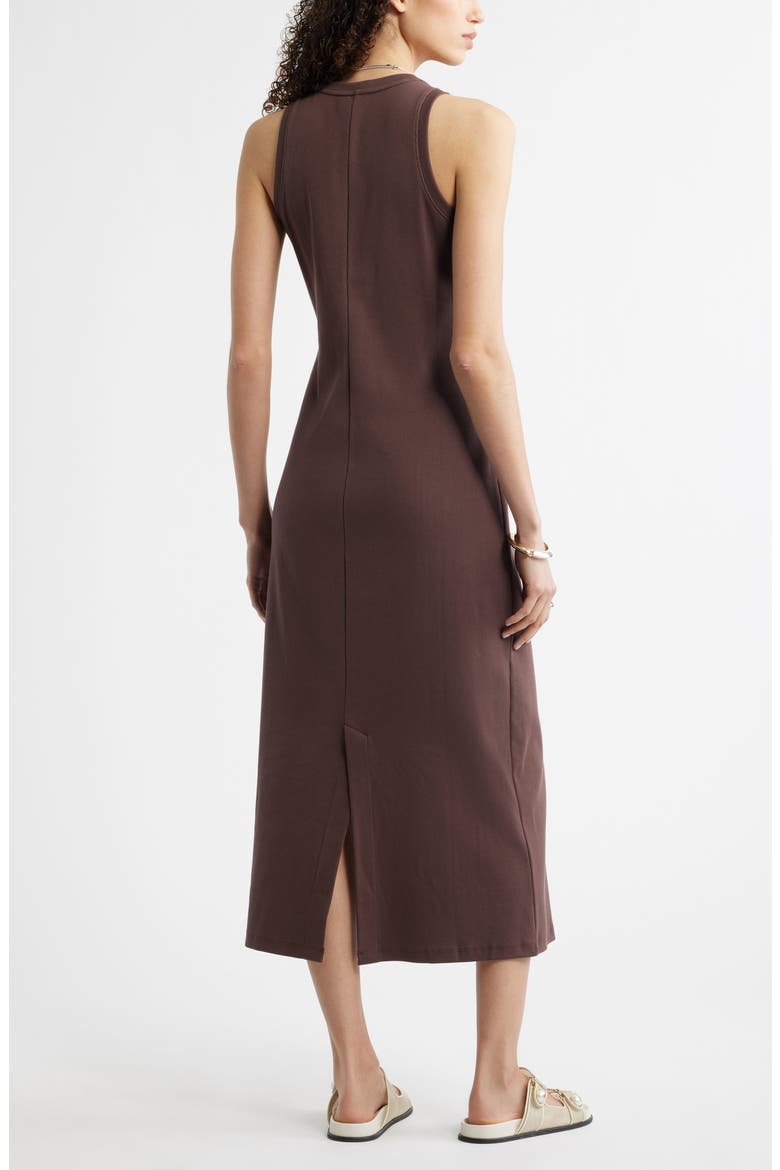 Stretch Cotton Microrib Tank Dress, Alternate, color, BROWN ROAST