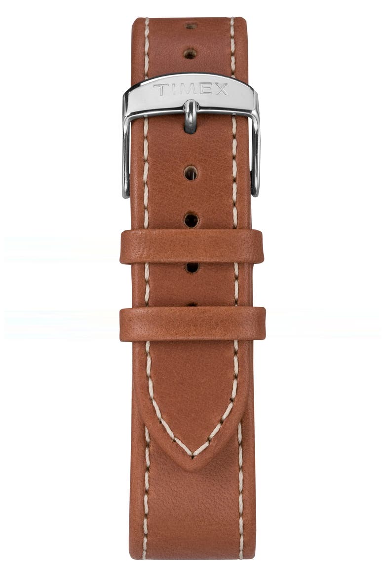 Waterbury Classic Leather Strap Watch, 40mm, Alternate, color, BROWN/ CREAM/ SILVER