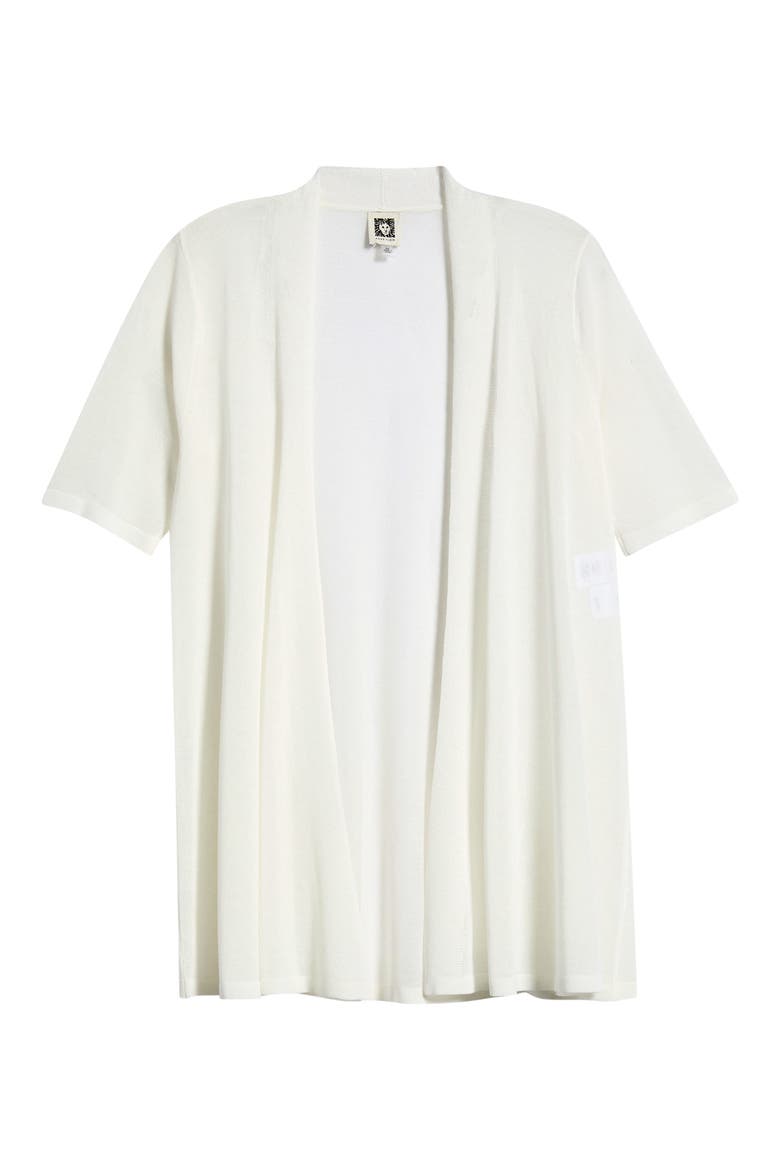 Semisheer Short Sleeve Cardigan, Alternate, color, WHITE DOVE