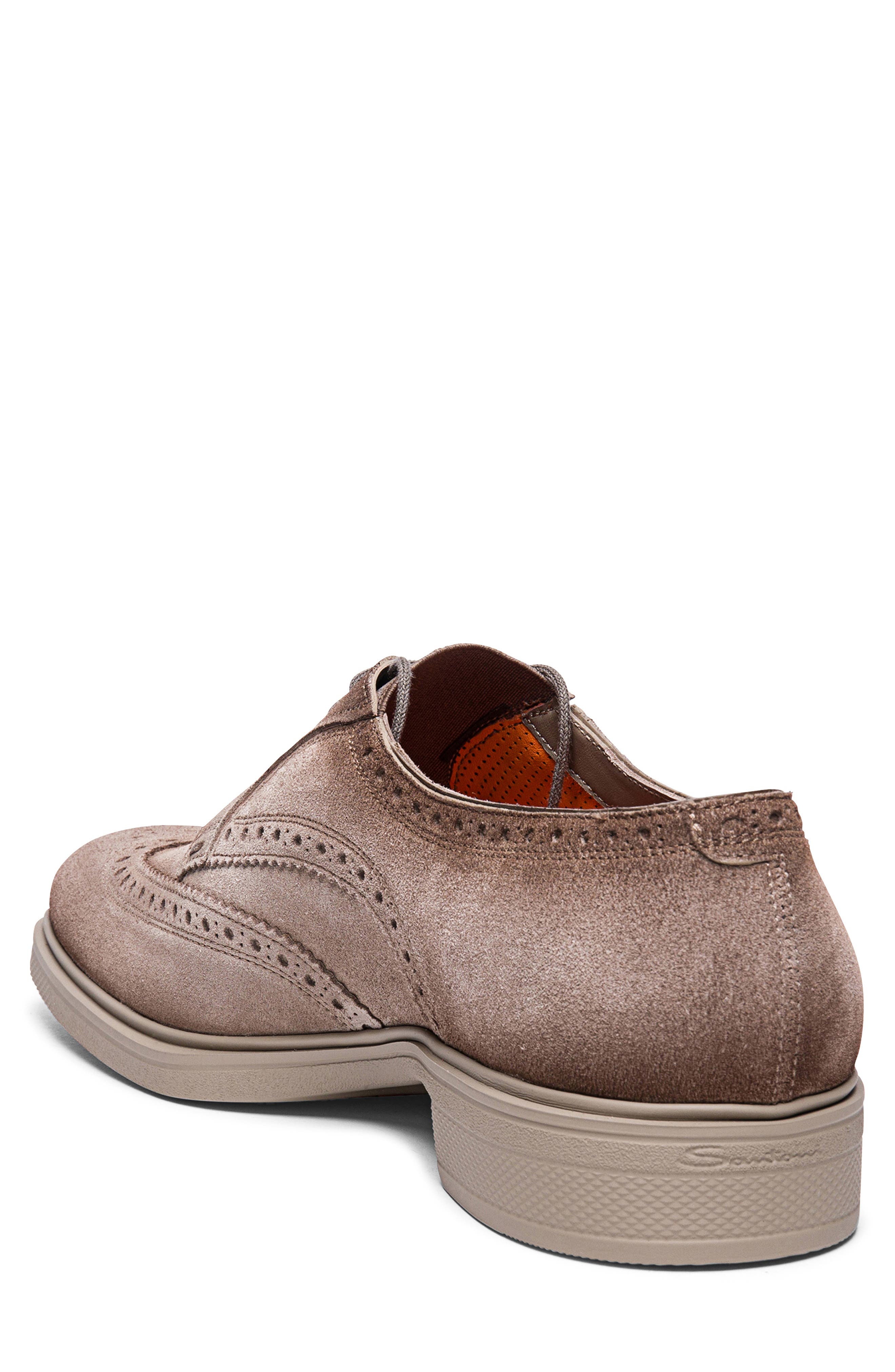 Santoni Easy Wingtip Brogue Derby, Alternate, color, Brown