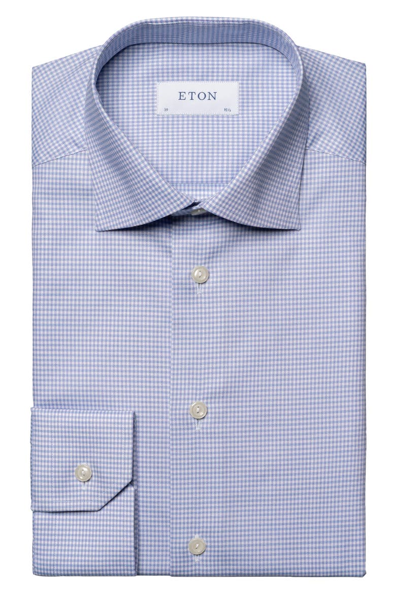 Slim Fit Check Stretch Cotton & Lyocell Dress Shirt, Alternate, color, LIGHT PASTEL PURPLE