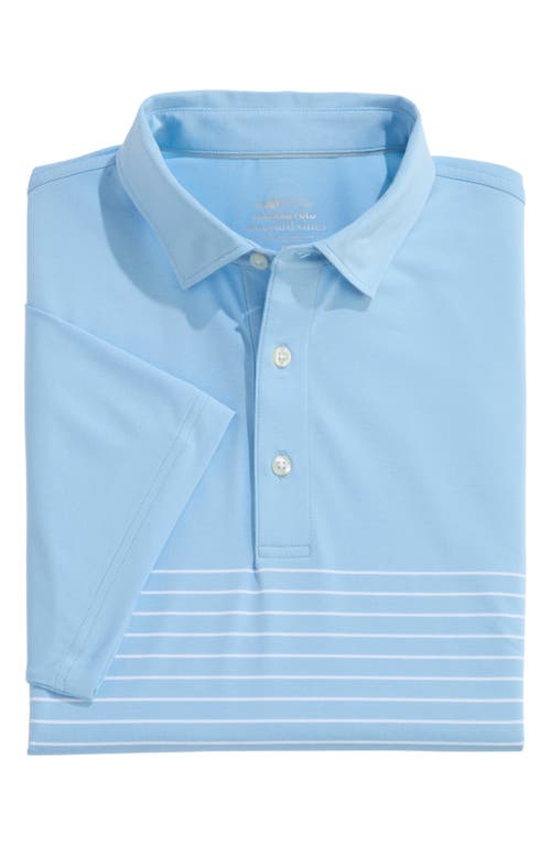 Vineyard Vines Palmero Brrr° Performance Polo In Jake Blue Cat/white