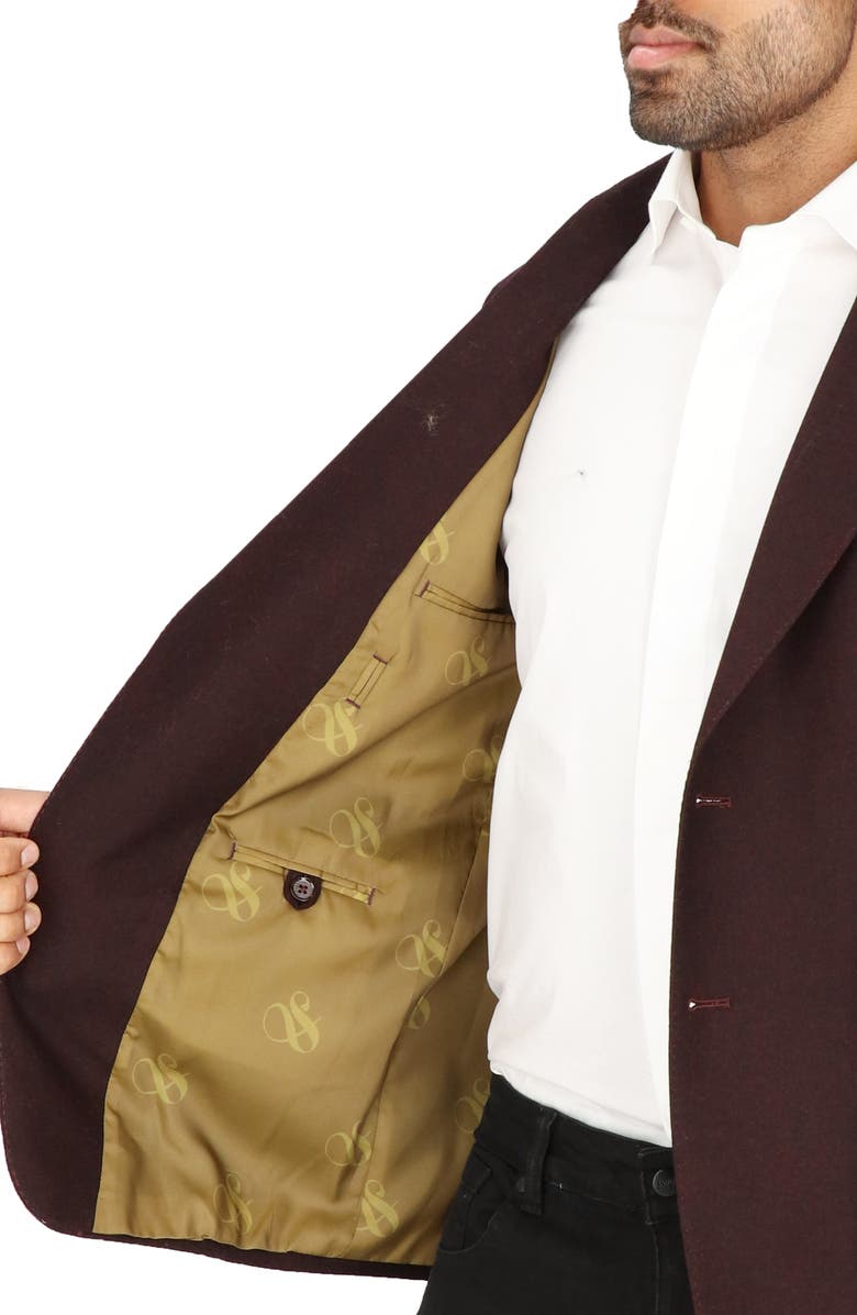 Scotch & Soda Solid Merlot Wool Sport Coat, Alternate, color, Wine