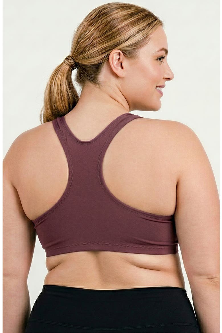 Plus Size Racerback Swim Bra With Removable Cups, Alternate, color, Purple Haze