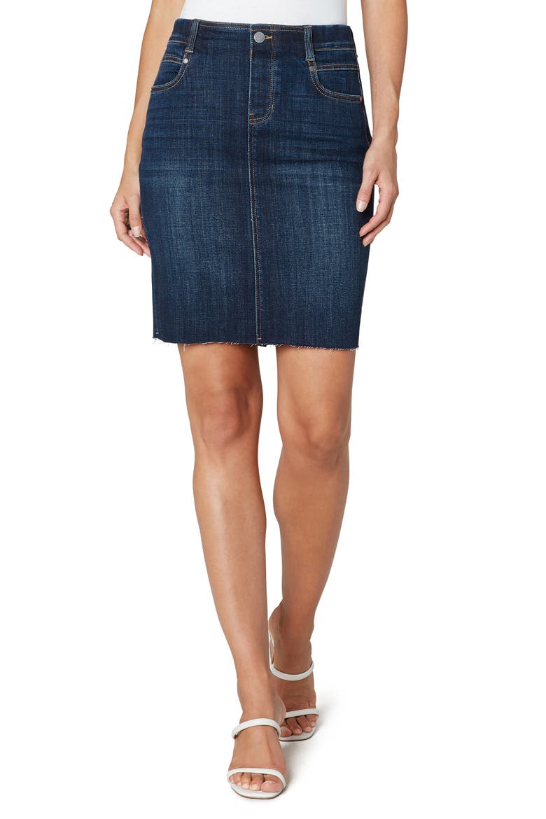 Liverpool Gia Pull-On Denim Pencil Skirt, Main, color, LOWRY