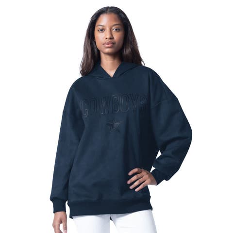 Women's G-III 4Her by Carl Banks  Navy Dallas Cowboys Best Hitter Oversized Tunic Pullover Hoodie