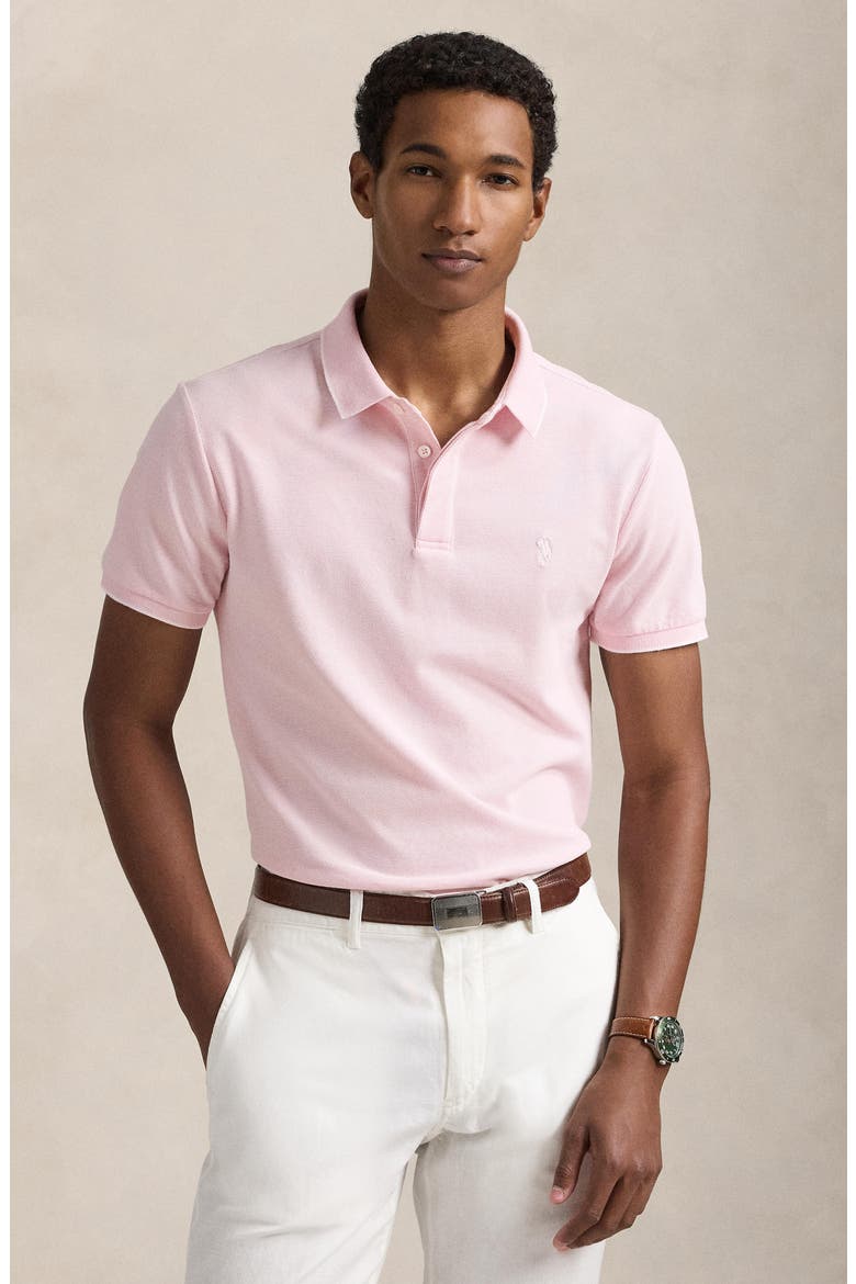 Classic Fit Cotton Piqué Polo, Alternate, color, GARDEN PINK/ WHITE