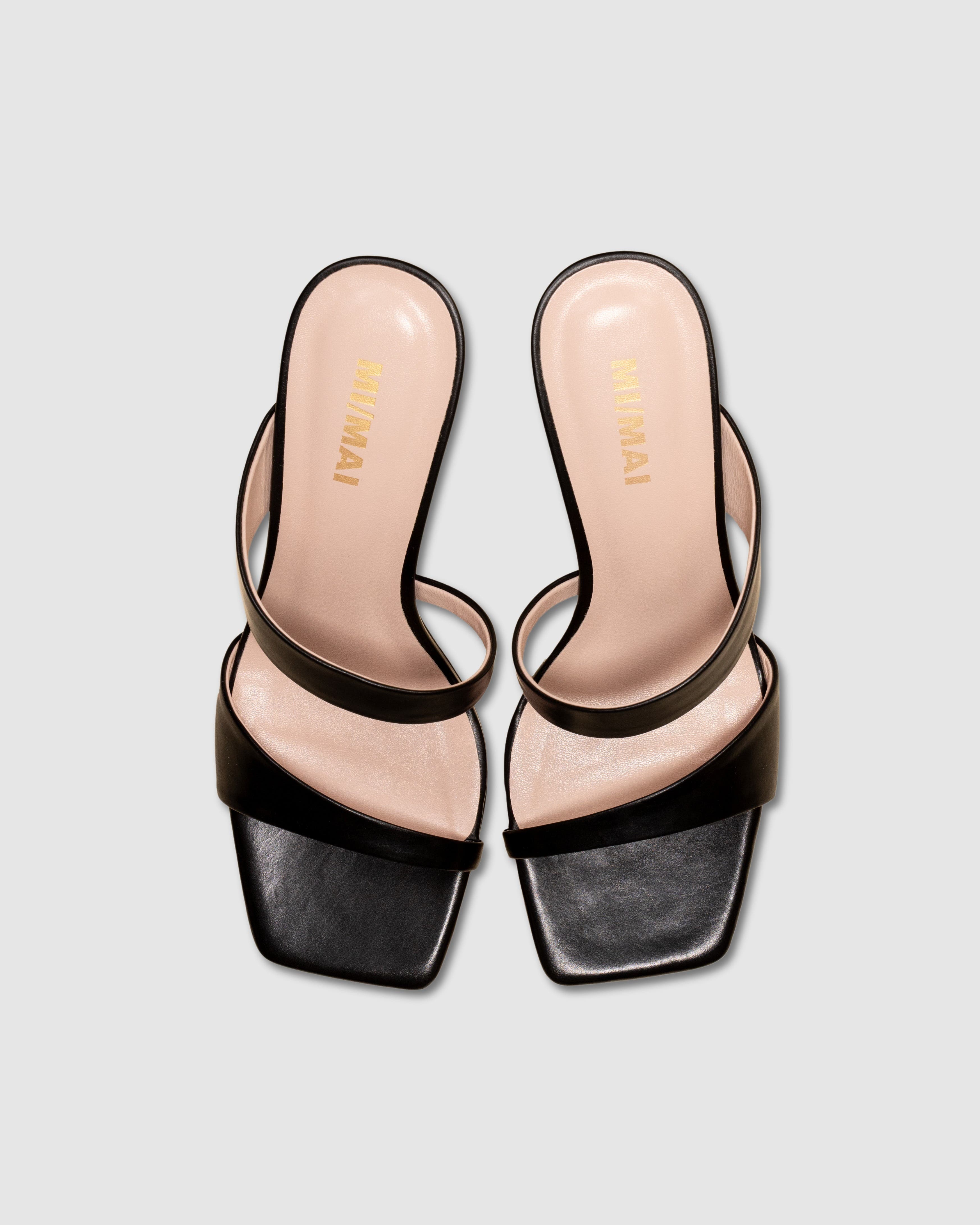 MI/MAI Tara Square Toe High Heel Mule, Alternate, color, Black