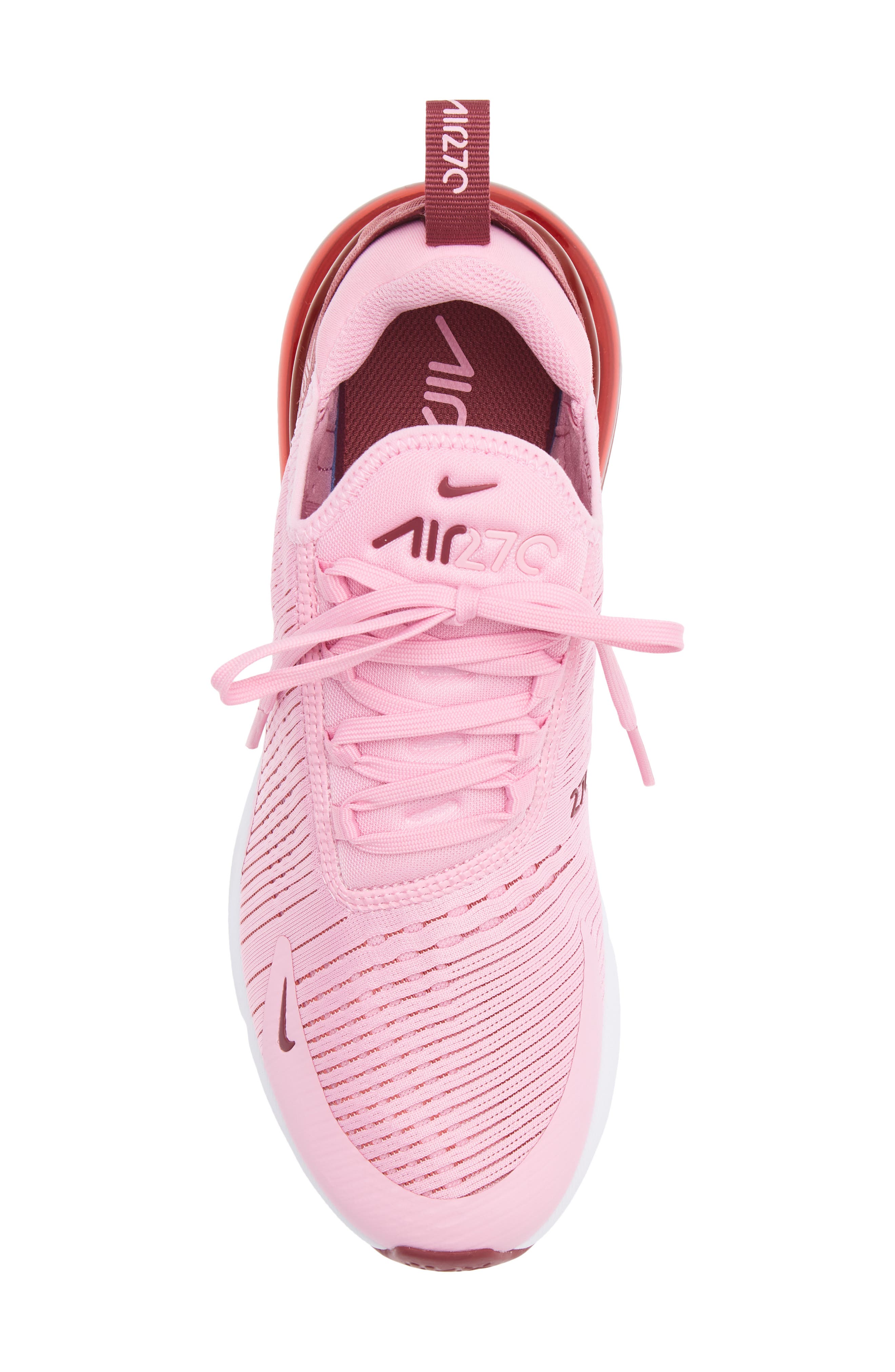 Air Max 270 Sneaker, Alternate, color, PINK RISE/ PINK-WHITE