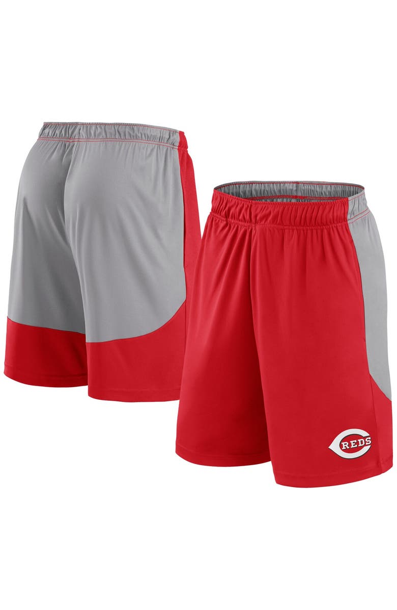FANATICS Men's Fanatics Red/Gray Cincinnati Reds Go Hard Shorts, Main, color, 