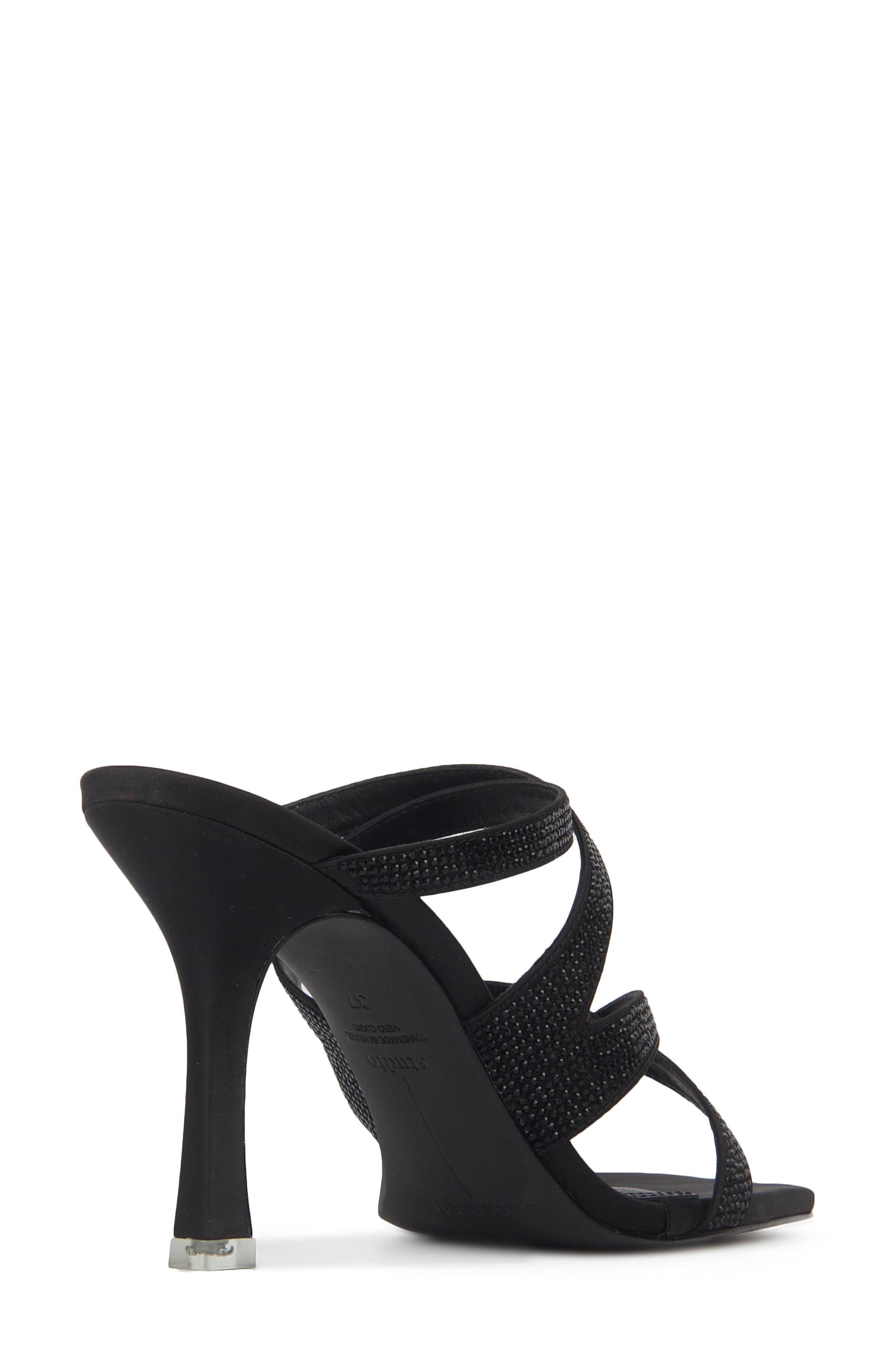 BLACK SUEDE STUDIO Veda Heeled Sandal, Alternate, color, 